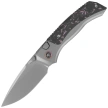 Remette RT-Steed Knife Gray Titanium/Black-Pink Carbon Fiber, Pearlescent M390 (RTWS-TP)