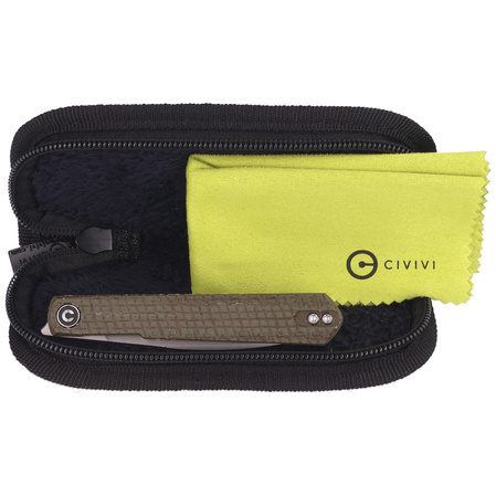 Civivi Knife Clavi Green Micarta, Silver Bead Blasted Nitro-V by Ostap Hel (C21019-3)