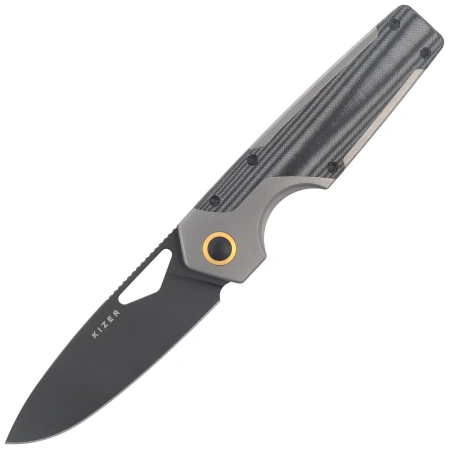 Nóż składany Kizer Serpentine Gray Titanium / Black Micarta, Matte Ultra DLC Elmax by Jonathan Styles (Ki3759FDA2)