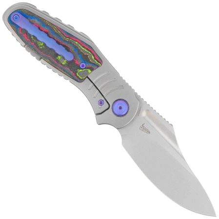 Nóż składany Kubey KB Knives Stroller Gray Titanium/Camo Carbon Fiber, Stonewashed CPM 20CV by Utilizator (KB384A)