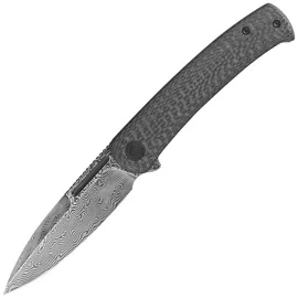 Civivi Caetus Knife Twill Carbon Fiber, Black Hand Rubbed Damascus (C21025C-DS1)