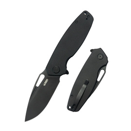 Kubey Tityus Knife Black G10, Blackwashed 14C28N (KU322T)