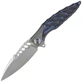 RikeKnife Thor 7 Integral Titanium Black/Blue G10, Satin 154CM (RK-THOR7-BB)