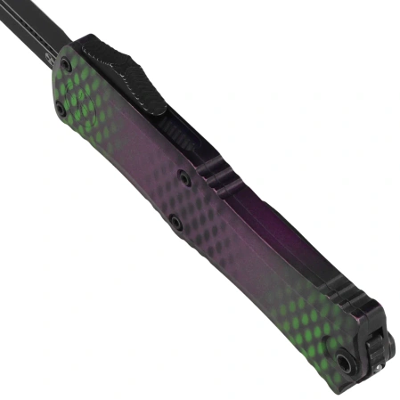 Nóż automatyczny OTF Microtech Hera II Mini D/E Signature Purple Alien X-51 Aluminium, Black M390MK by Tony and Sean Marfione (1702M-1PUX51S)