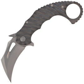 Kubey KB Wrath Karambit Knife Flame Titanium, Beadblasted M390 by MUZI Design (KB271B)