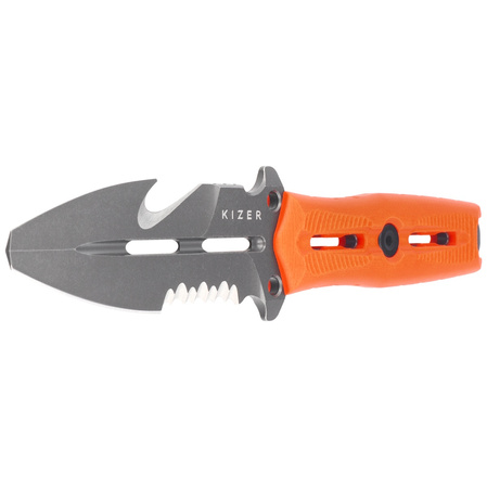 Kizer Norcross Rescue Knife Orange G10, Gray Stonewashed Nitro-V by L.F (ZX-FB01A6)