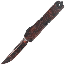 Nóż automatyczny OTF Microtech Ultratech Gen IV S/E Signature Topographic Black-Orange Camo Smooth Aluminium, Topographic Black-Orange Camo M390MK by Tony Marfione (11214-1TPBKORCS)