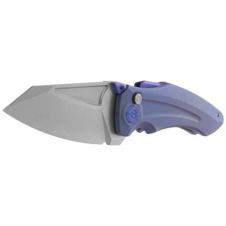 Kubey Sumo Knife Blue Titanium, Stonewashed CPM 20CV by Jake Hoback (KB400C)