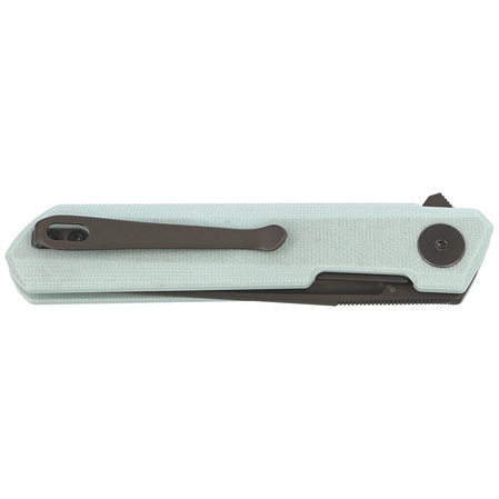 Bestechman Mini Dundee Knife Ice Cream Blue G10, Grey PVD D2 by Ostap Hel (BMK03G)