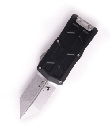 Microtech Exocet II Spartan OTF Knife Black Aluminum, Stonewashed M390MK by Tony Marfione (1155-10)