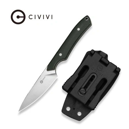Civivi High Grass Hunting Knife Green Canvas Micarta, Satin 14C28N by Matt Gentry (C25084-2)