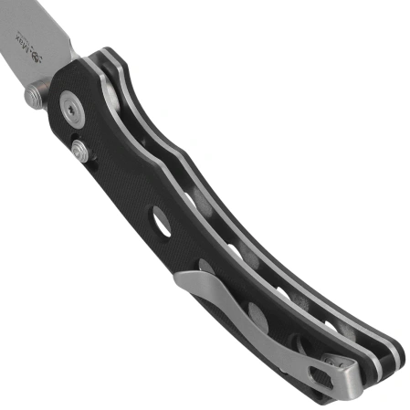 Kubey Hound Knife Black G10, Stonewashed 14C28N by Maksim Tkachuk (KU172A)