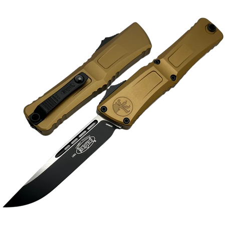 Microtech Combat Troodon Gen III S/E OTF Knife Tan Aluminium, Black M390MK by Tony Marfione (1143-1TA)