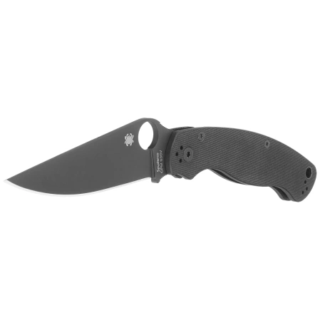 Spyderco Military 2 Black G10, Black DLC CPM S30V Plain by Sal, Eric Glesser Knife (C36GPBK2)
