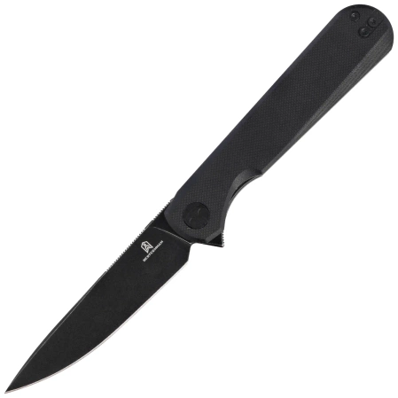 Bestechman Flick Knife Black G10, Black Stonewashed D2 by Ostap Hel (BMK13H)