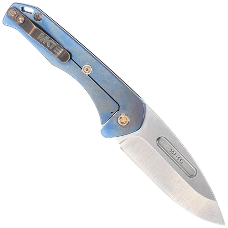 Nóż składany Medford Praetorian Slim D/P, Blue Titanium, Bronze HW/Clip, Tumbled S45VN by Greg Medford (MK2084TD-37A2-T1C1-Q4)