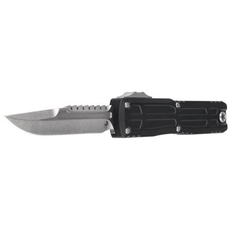 Microtech Ultratech Gen III EX-ZBP Interceptor Signature OTF Knife Black Aluminum, Stonewashed M390MK by Tony Marfione (1117EX-10S)