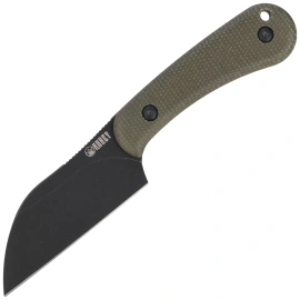 Kubey Knife Rock Hopper Green Micarta, Blackwashed 14C28N by Scott Halpern (KU412F)