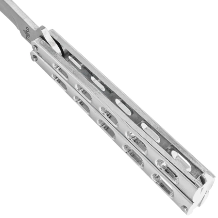 Nóż motylkowy Third Decor Habitat Balisong Silver Stainless Steel, Satin 420 (K2919B)