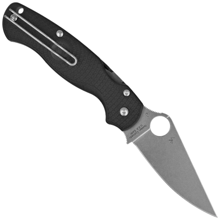 Spyderco Para Military 2 Knife Lightweight Black FRN, Satin CTS-BD1N by Sal and Eric Glesser (C81PBK2)