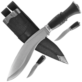 Martinez Albainox Gurka Knife Set 3 pcs, Black ABS, Satin 3Cr13MoV (31478)