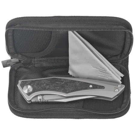 Bestech Togatta Grey Titanium/Marble Carbon Fiber Knife, Satin M390 by Koens Craft (BT2102F)