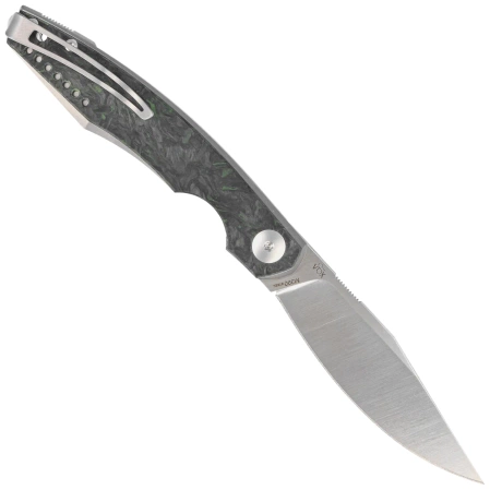 Viper Belone Titanium/Dark Matter Green Fat Carbon, Satin M390 by Jesper Voxnæs Knife (V5970TIFCV)