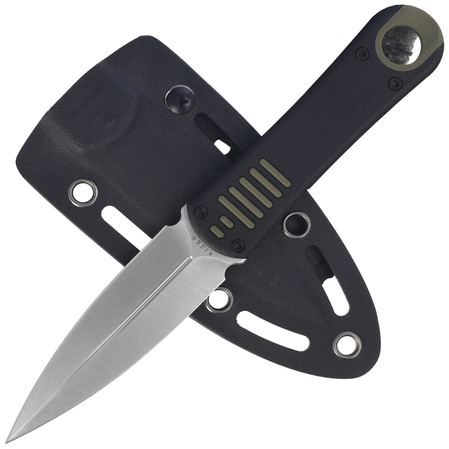 Kizer Hidden Agenda Knife Black-Green G10, Satin AEB-L by Justin Lundquist (1083A2)