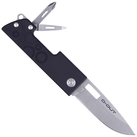 Maserin D-Dut 214 Black Aluminum, Stonewashed 440C by Bonus Knife/Multi-Tool (214/N)