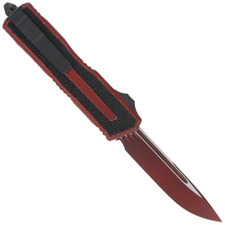 Microtech Scarab II Gen III S/E OTF Knife Weathered Crimson Aluminum, Weathered Crimson M390MK by Tony Marfione (1278-1WCN)