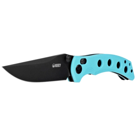 Nóż składany Kubey Hound KU172D Light Blue G10, Blackwashed 14C28N by Maksim Tkachuk