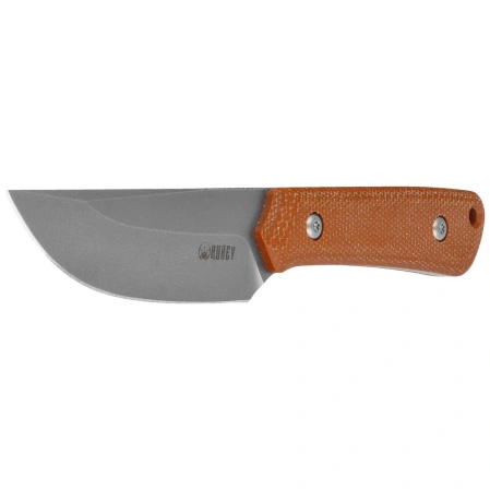 Kubey Knife Thorn Brown Micarta, Beadblasted 14C28N by Scott Halpern (KU413E)