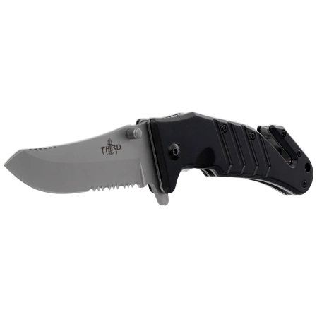 Nóż składany ratowniczy Third Decor Habitat K2936 Black Aluminum, Satin 420 (TH-K2936)