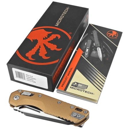 Nóż składany Microtech MSI S/E Brown Fluted Aluminium, Black M390MK by Tony Marfione (210-1FLBN)