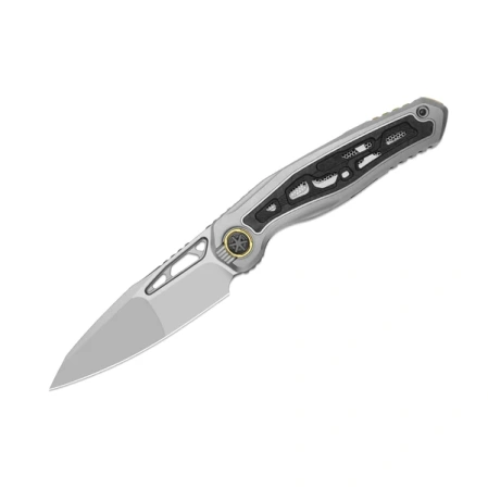 Nóż składany Kizer Lupercalia Gray Titanium/Machined Carbon Fiber, Stonewashed/Brushed Flats M390 by L.F (ZX-FK07A1)