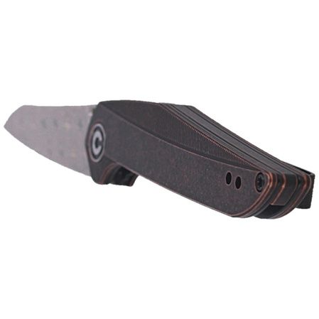 CIVIVI McKenna Black Stonewashed Copper, Damascus by Elijah Isham (C905DS-2)