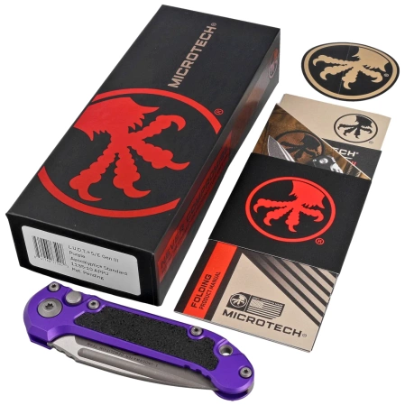 Nóż automatyczny Microtech LUDT Gen III S/E Purple Aluminium, Apocalyptic M390MK by Tony Marfione (1135-10APPU)