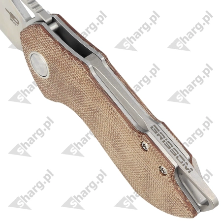 Bestech Knife Riverstone Natural Canvas Micarta, Satin 154CM by Frank Grissom (BL03E)