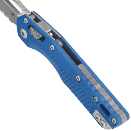Nóż składany Microtech MSI Ram-Lok S/E Cerakote Blue Tri-Grip Polymer, Apocalyptic F/S M390MK by Tony Marfione (210T-12APPMCBL)