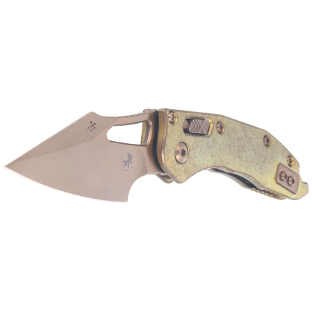 Nóż składany Microtech M-Stitch Ram-Lok S/E Marfione Select Antique Gold Slab Side Titanium, Bronze HW, Bronzed Stonewashed M390MK by Borka Blades and Tony Marfione (169MRL-13MS2)