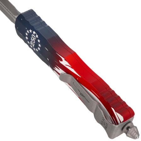 Nóż automatyczny OTF Microtech Dirac D/E Signature 250th Anniversary 4th of July Aluminium, Apocalyptic M390MK by Tony Marfione (225-10APS-4J250)