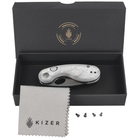 Kizer Microbe Knife Aluminum Foil G10, Satin 14C28N by Maksim Epifantsev (V2742A11)