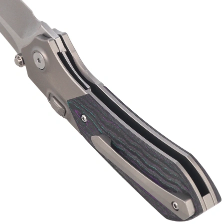 Nóż składany Remette Meteor Titanium/Jazzy CamoCarbon Carbon Fiber, Sandblasting M390 (RTPT-JAC)