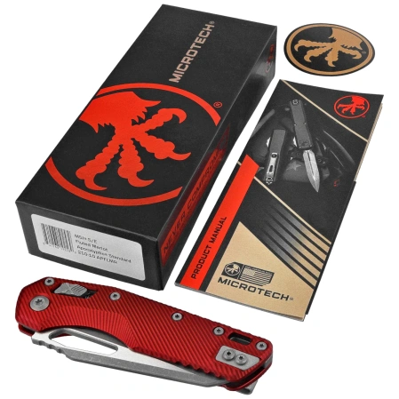 Nóż składany Microtech MSI S/E Merlot Fluted Aluminium, Apocalyptic M390MK by Tony Marfione (210-10APFLMR)