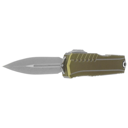 Microtech Cypher II D/E OTF Knife OD Green Aluminum, Apocalyptic M390MK by Deryk Munroe and Tony Marfione (1242-10APOD)