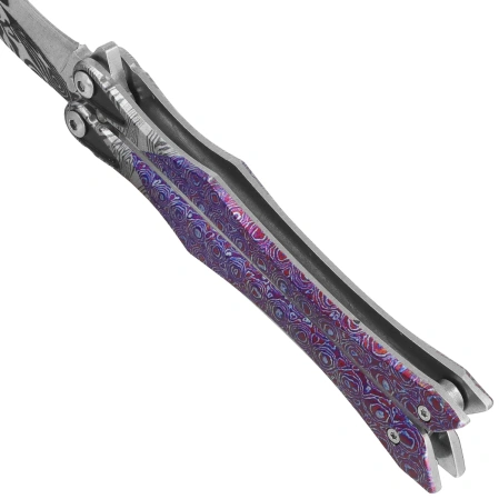 Nóż motylek Martinez Albainox Balisong 3D Purple Steel, 3D Pattern 3Cr13Mov (02256)