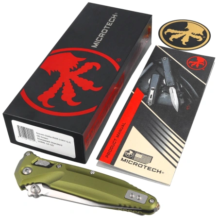 Nóż składany Microtech Socom Delta Ram-Lok S/E-M OD Green Aluminium, Stonewashed M390MK (159RL-10OD)