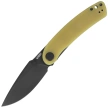 Kubey Momentum Knife Translucent Yellow G10, Blackwashed D2 by Sherif Manganas (KU344O)