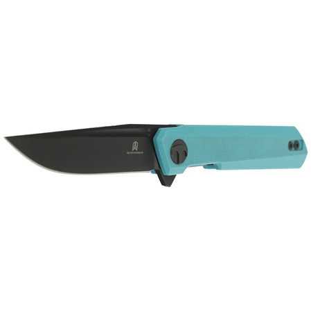 Bestechman Mini Dundee Knife Light Blue G10, Grey PVD D2 by Ostap Hel (BMK03E)