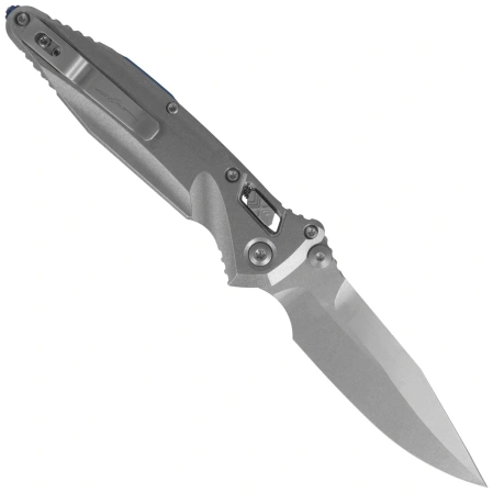 Microtech Socom Delta Ram-Lok S/P Marfione Select Knife Slab Side Titanium, Blue HW, Stonewashed M390MK by Tony Marfione (159RL-10SMS3)